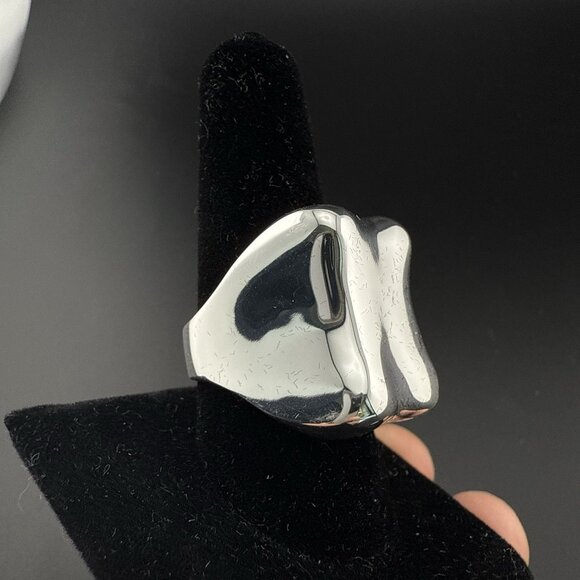 RLM Ring Robert Lee Morris Tablet Rectangle Modernist Bronze Bold QVC size 10 - Picture 4 of 14